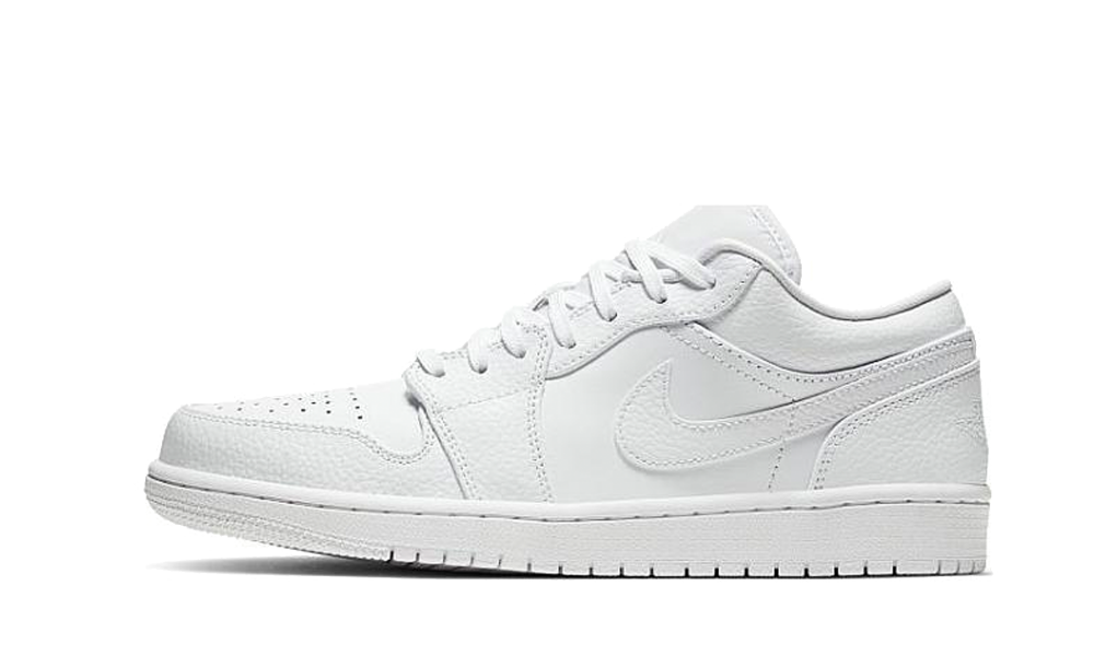 Low Triple White Tumbled Leather 