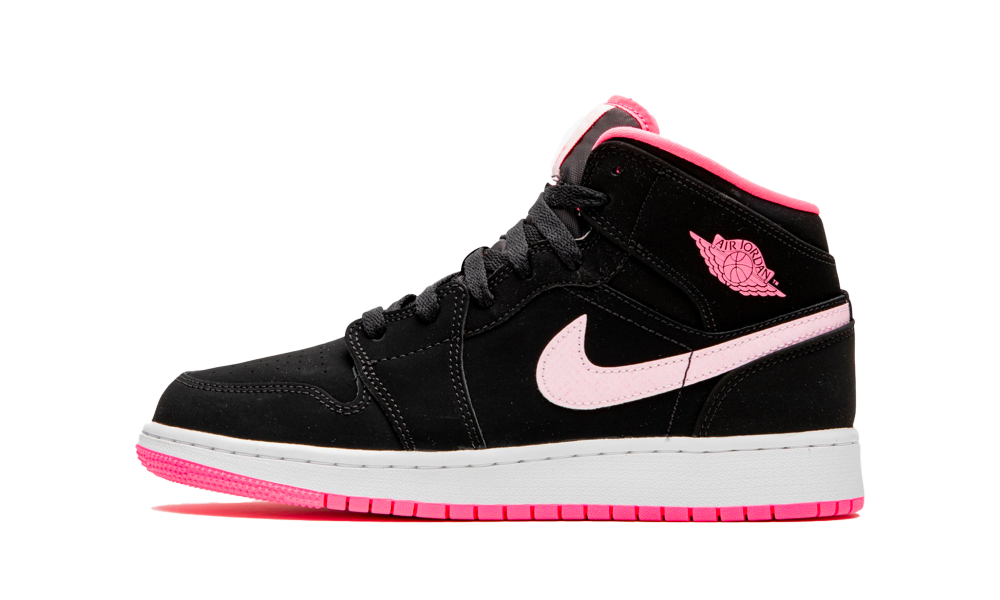 black and pink jordan ones