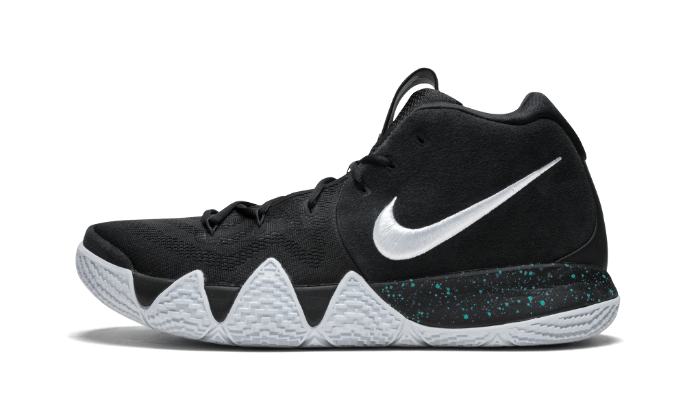 kyrie 4s white and black