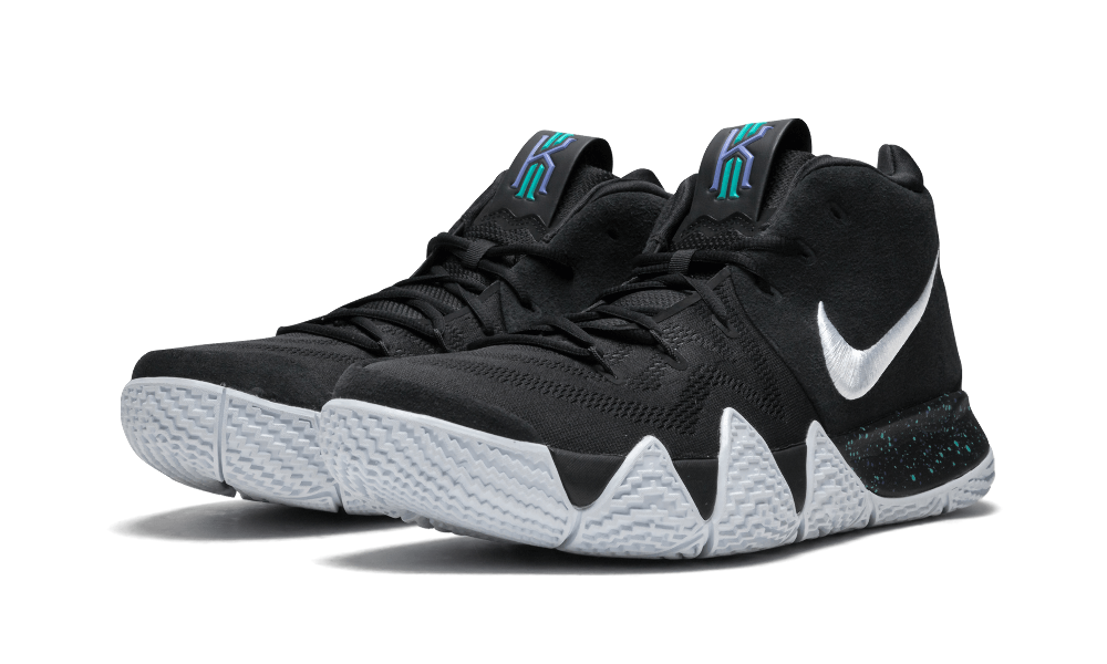 kyrie 4s white and black