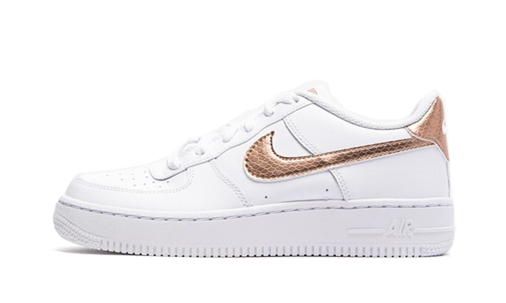white nike air force with gold