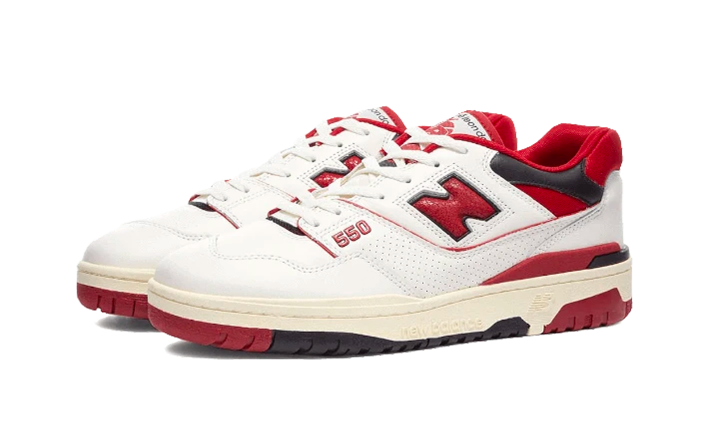 new balance white and red