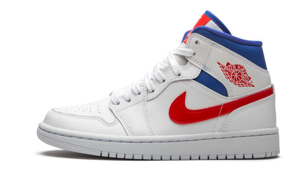 air jordan 1 mid white and red