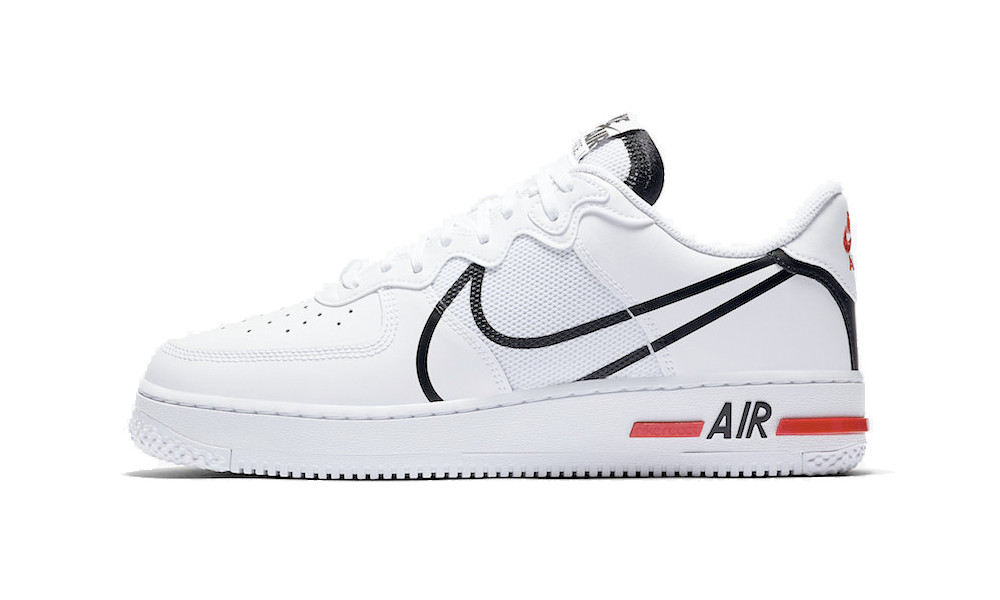 nike air force 1 react white and red