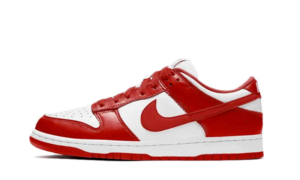 red and white nike dunks low