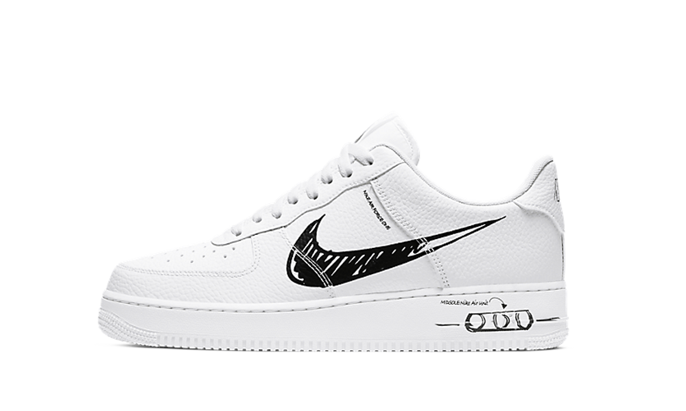 Nike Air Force 1 Low Sketch White Black 
