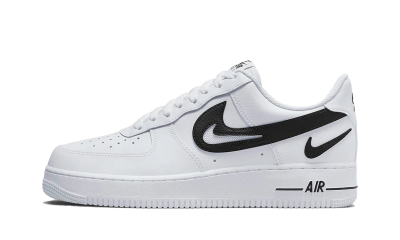 Nike Air Force 1 Low Cut Out Swoosh Black