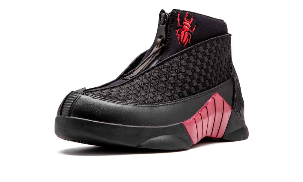 black and red jordan 15
